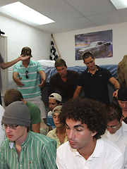 These fratboys give these pledges a stiff hazing