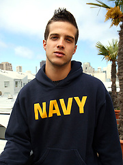 Super cute student Aiden Bailey strips and jacks off for Ben in his hotel room