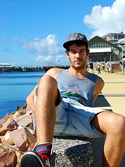 Cute boy Aden posing outdoors