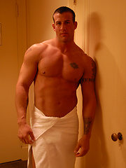 Tony Cage takes a shower