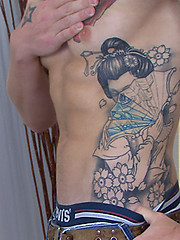 One Enthusiastic Wanker - Tom is Toned, Muscular, Tattooed - A Straight Hunk with a Big Uncut Cock!