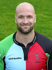 Harlequins rugby star George Robson with his cock and balls peeking out during a scrum!