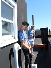Hungry for cock, JT goes down on Andrew's spit slick dick!