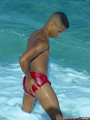 Black young twink with wash board abs and thick cock