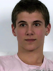 Cute twink Tom strokes dick