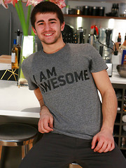 Hairy Straight Young Personal Trainer Chris Pumps His Uncut Cock & Splurges A Big Load!