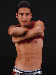 Latino boy Dario strokes dick