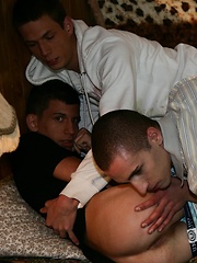 One bed for three guys