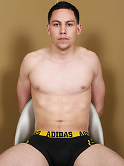 Dude with big cock gets tied up.