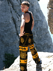 Twink posing in the mountains