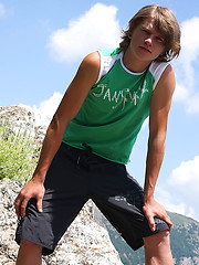 Horny twink in nature