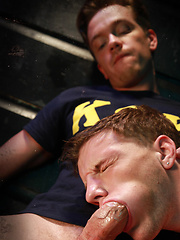 Hot jock sucking a big cock