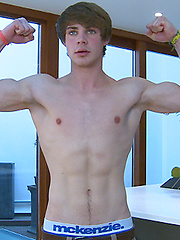 Young Straight Pup Archie is Becomming a Man, Slightly Hairy Nicely Muscled & Shoots Big!