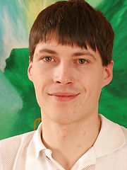 Twink Patrick strokes his very thick cock.