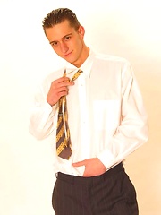 Euro boy jerking off dick