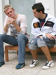 Horny Czech boys fucking on a balcony