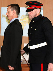 Gay sissy get's punished by Drill Instructors hard cock