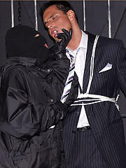 Marcello lives out his kipnap fantasy and gets a wet blowjob from masked man