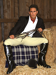 Horse riding gets this hot gay rider so turned on he masturbates in the stables