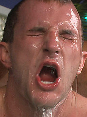 Two studs battle it out in a powerful and sexy grudge match that ends with the winner pounding the loser's ass in a hot tub.
