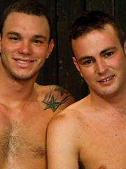 Muscle stud Cliff Jensen gets bound and beaten for the first time.