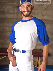 OUT!: Trainer Diesel uses his bat on Pitcher Eric