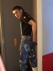 Sexy skin boy in big boots