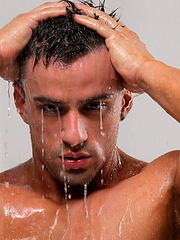 Skinny latino twink Archi Gold shows his big uncut cock