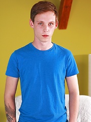 Tattooed boy Tommy Ham stroking his nice cock.