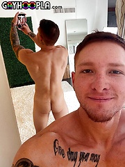 Tatted Jeremiah Cruz Oils Up His Uncut Cock And Rubs One Off!