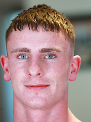 Young Footballer George with Amazing Blue Eyes
