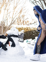 Gay snowman Bo Sinn fucking twink Benjamin Blue in the ass from behind