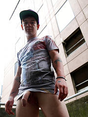 Naked on an inner city balcony - Cody James