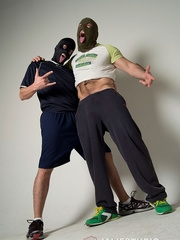 Masked gay muscle dudes Paco Jones & Alejandro Villa fucking