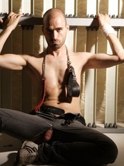 BDSM fan shows his cock
