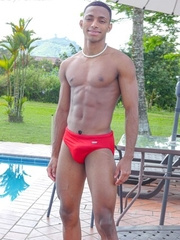 Hot black latino boy Christian Escobar showing his big uncut dick