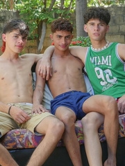 Hot skinny boys Milcon Tonso, Jean Farelo and Petter Blare having fun
